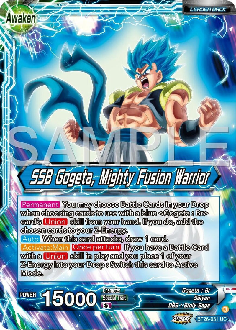 [BT26-031] Gogeta // SSB Gogeta, Mighty Fusion Warrior (Ultimate Advent)