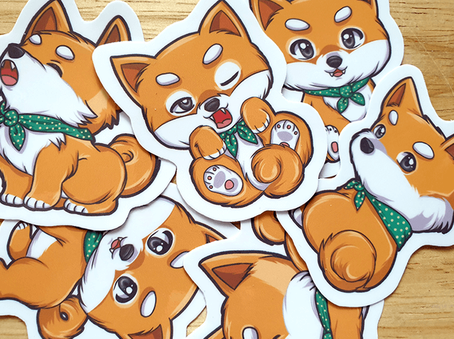 Shiba Inu Stickers Set of 6