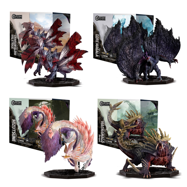 Capcom Figure Builder Cube - 4 Pieces Box (Gore Magala/Crimson Glow Valstrax/Magnamalo (Enraged)/Mizutsune) - Monster Hunter