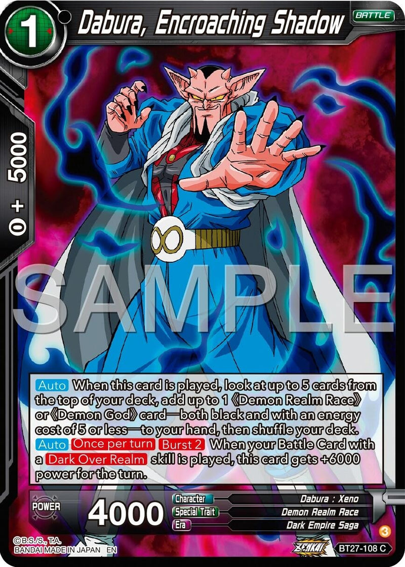 [BT27-108] Dabura, Encroaching Shadow (History of Z)