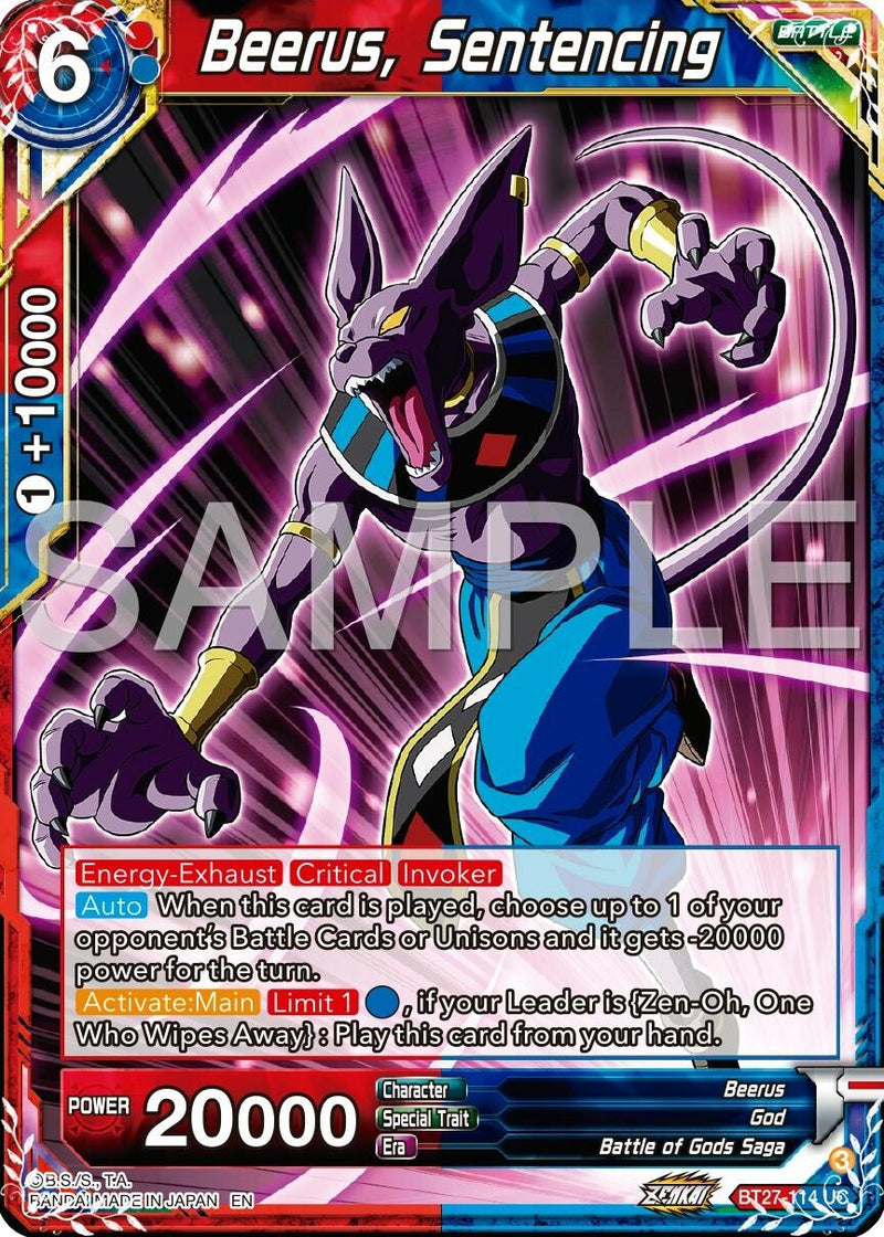 [BT27-114] Beerus, Sentencing (History of Z)