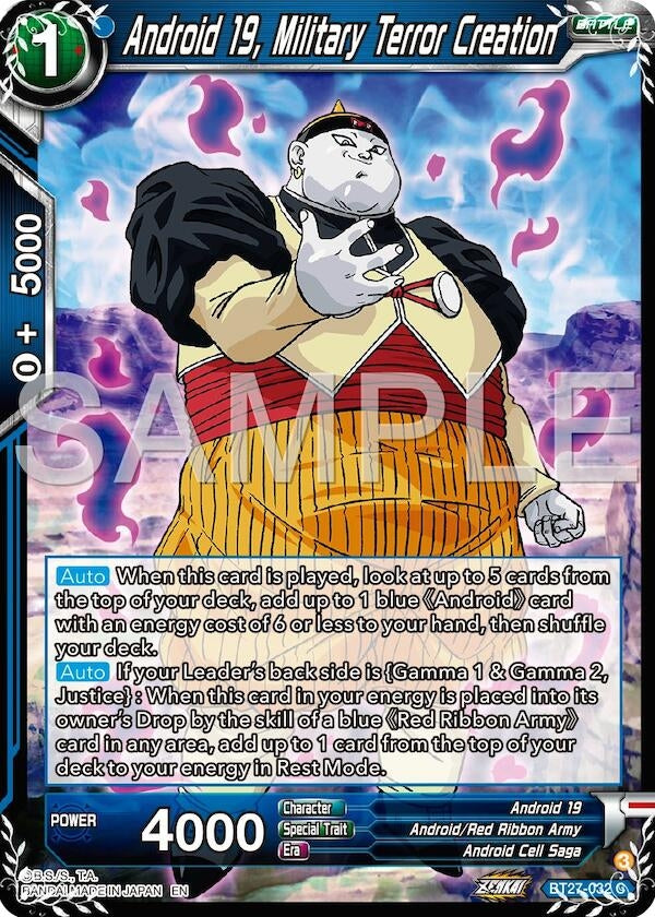 [BT27-032] Android 19, Military Tenor Creation (History of Z)
