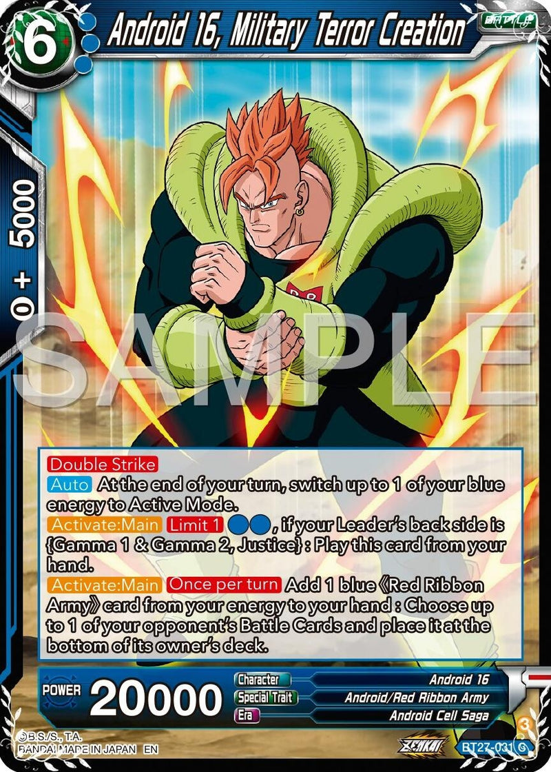 [BT27-031] Android 16, Military Terror Creation (History of Z)