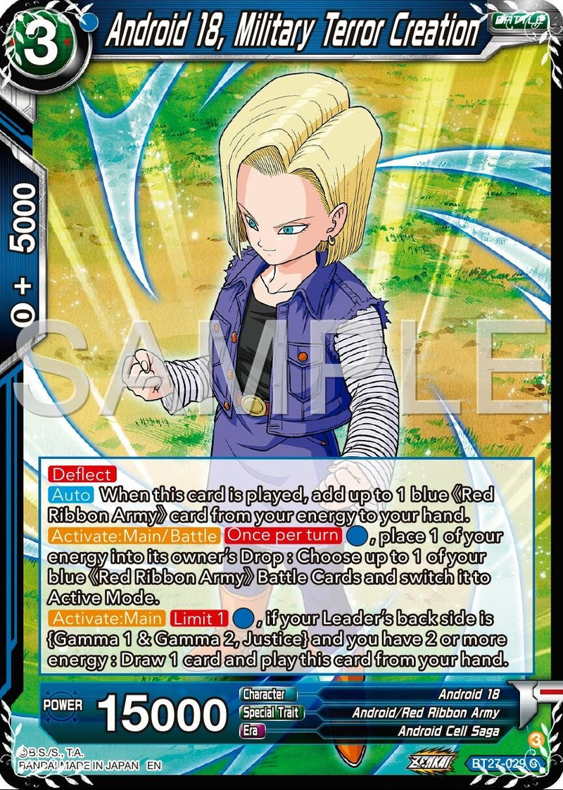 [BT27-029] Android 18, Military Terror Creation (History of Z)