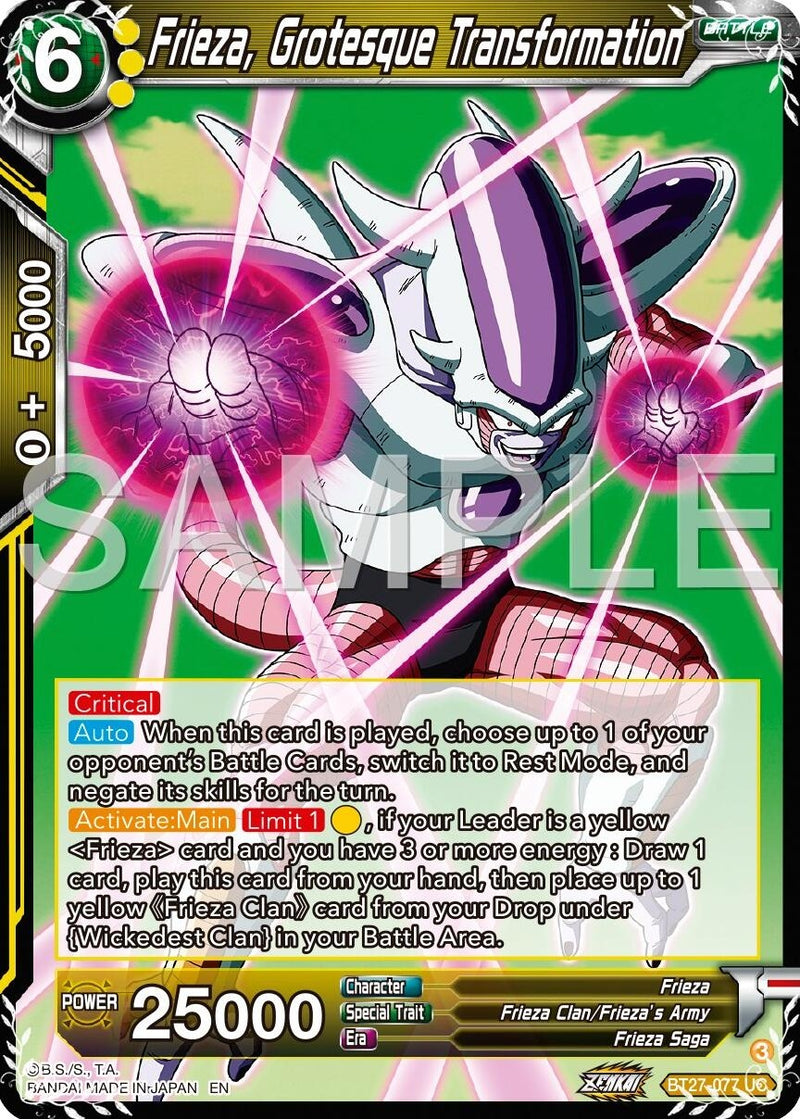 [BT27-077] Frieza, Grotesque Transfornation (History of Z)