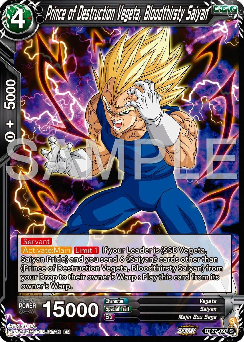 [BT27-097] Prince of Destruction Vegeta, Bloodthirsty Saiyan (History of Z)