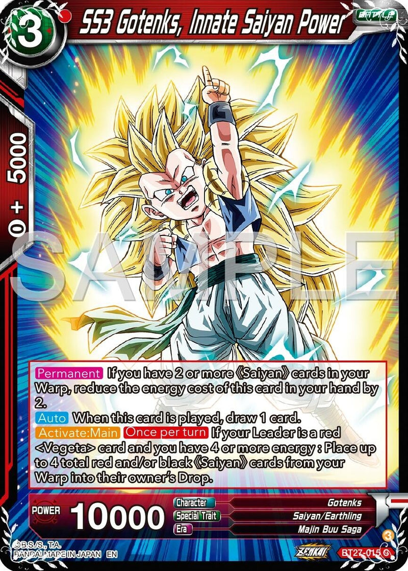 [BT27-015] SS3 Gotenks, Innate Saiyan Power (History of Z)