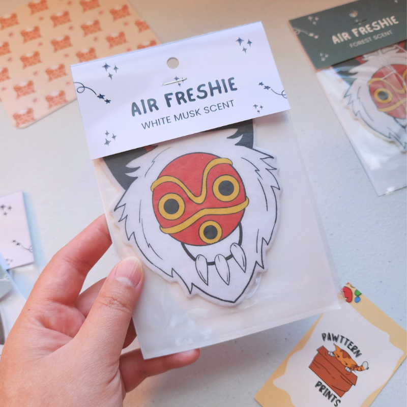Ghibli Princess Mononoke Fan Art Air Freshener (White Musk)