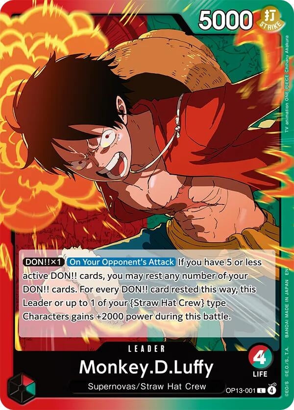 [OP13-001] Monkey.D.Luffy (001) (Carrying On His Will)