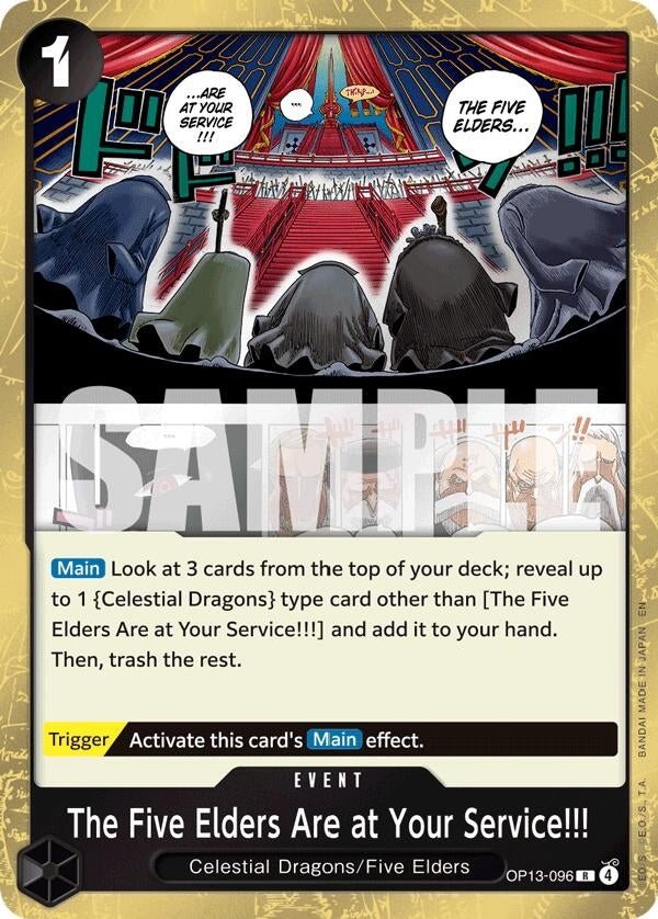 [OP13-096] The Five Elders Are at Your Service!!! (Carrying On His Will)