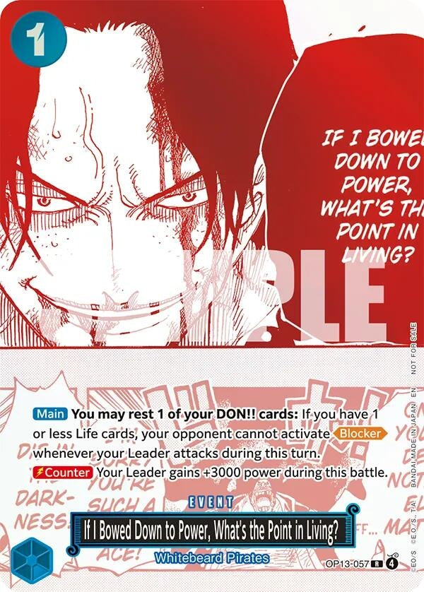 [OP13-057] If I Bowed Down to Power, What's the Point in Living? (3rd Anniversary Treasure Campaign Pack) (One Piece Promotion Cards)
