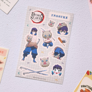 Demon Slayer Inosuke Fan Art Vinyl Sticker Sheet