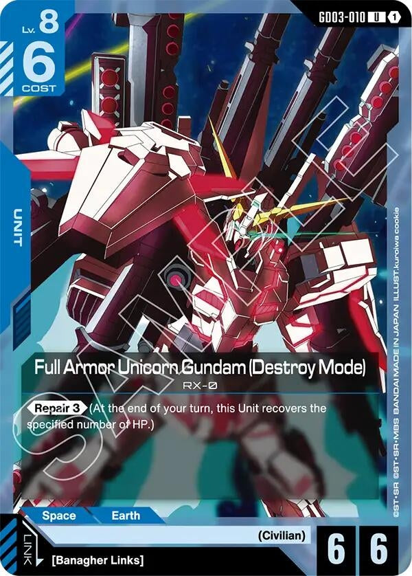 [GD03-010] Full Armor Unicorn Gundam (Destroy Mode) (Steel Requiem)