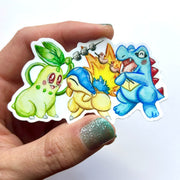 Chikorita Cyndaquil Totodile Johto Starters - Pokemon - Vinyl Sticker