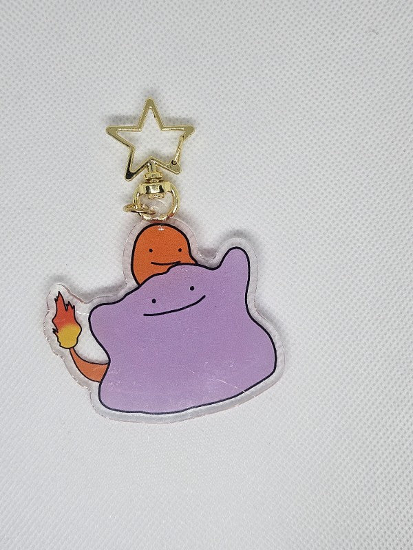 Acrylic Ditto/Charmander Keychain