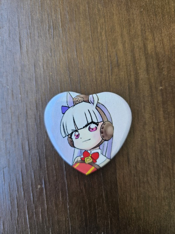 Gold Ship - Uma Musume Heart-Shaped Can Badge Pins