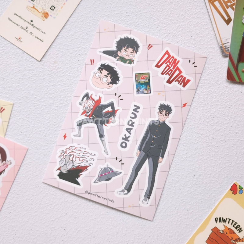 Dandadan Okarun Fan Art Vinyl Sticker Sheet