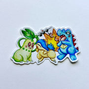 Chikorita Cyndaquil Totodile Johto Starters - Pokemon - Vinyl Sticker