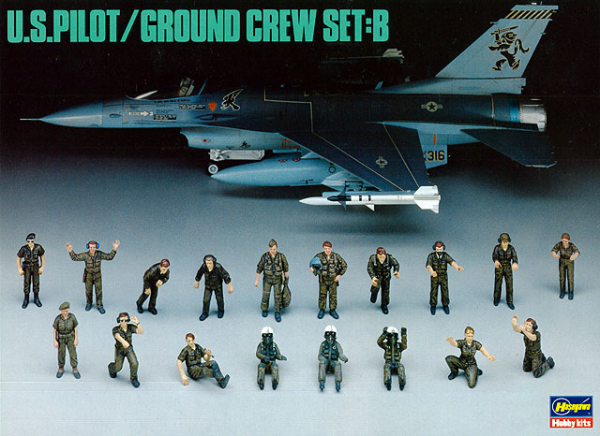 [X48-5] U.S. Pilot / Ground Crew Set B 1/48