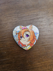 TM Opera O - Uma Musume Heart-Shaped Can Badge Pins