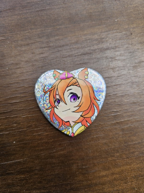 TM Opera O - Uma Musume Heart-Shaped Can Badge Pins