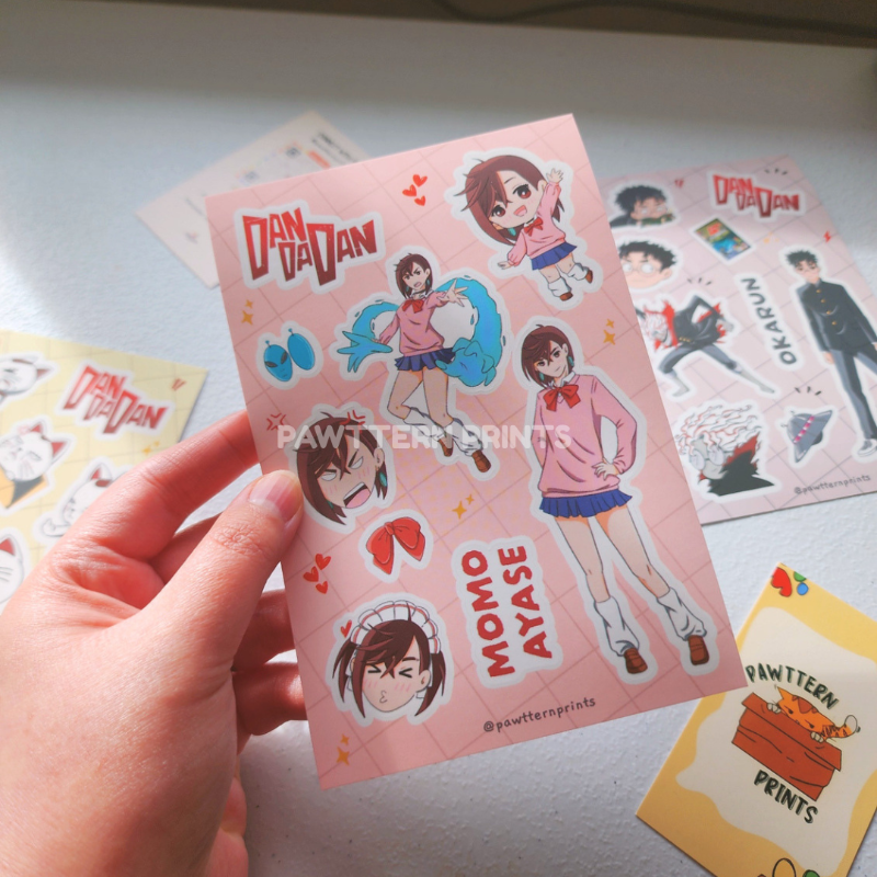 Dandadan Momo Ayase Fan Art Vinyl Sticker Sheet