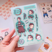 Demon Slayer Tanjiro Fan Art Vinyl Sticker Sheet