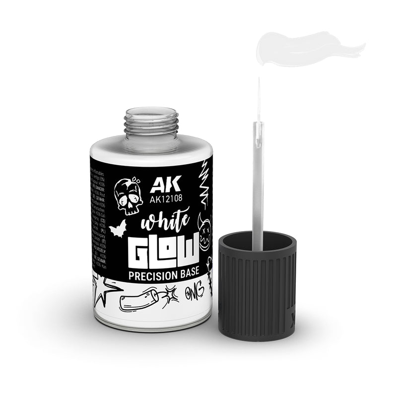 AK12108 White Glow Precision Fluor Base Panel Liner 30ml