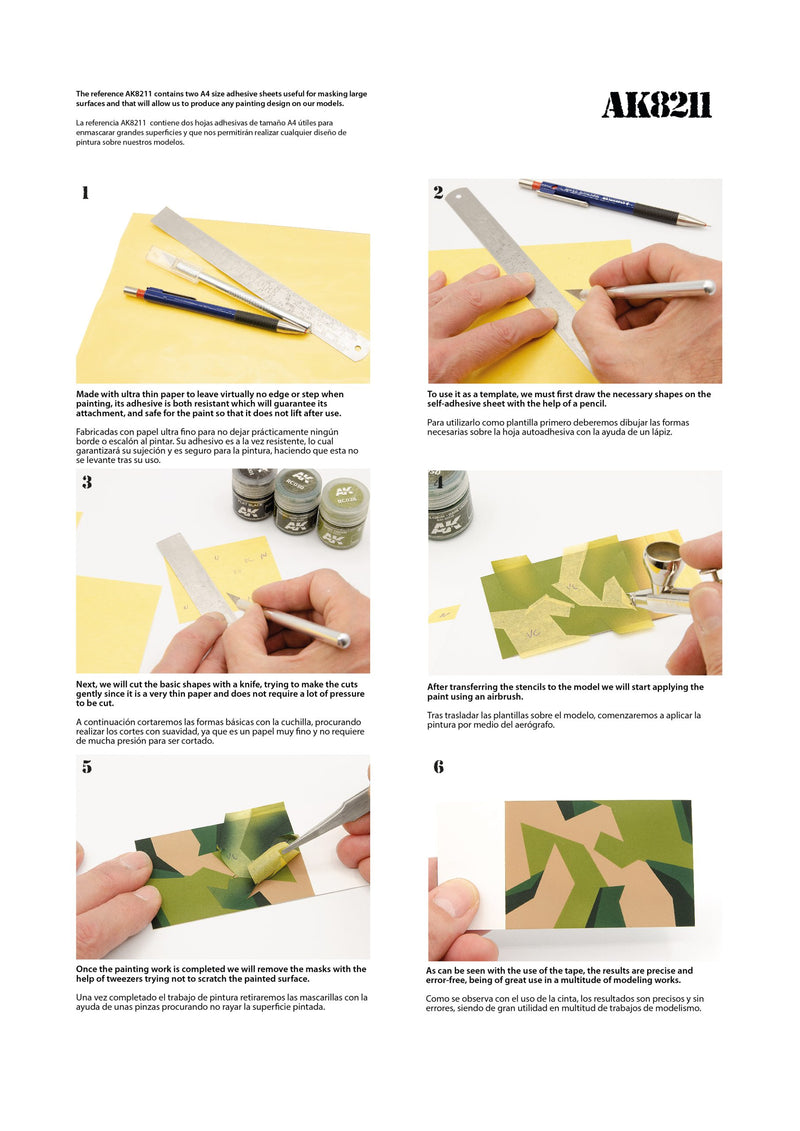 AK8211 Masking Tape Sheet A4 X 2 Units