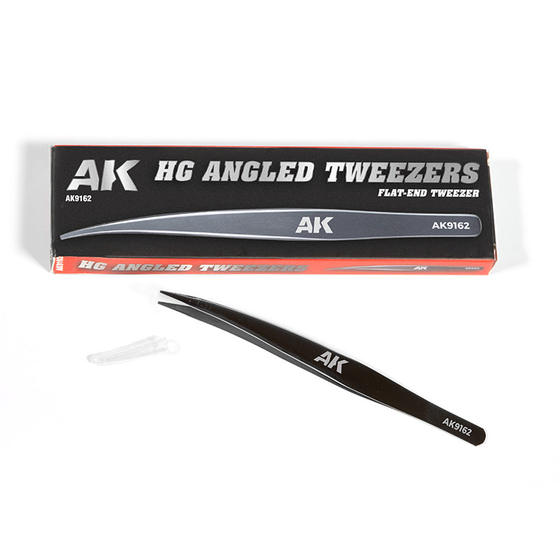 AK9162 HG Angled Tweezers 02 Flat-End Tipped