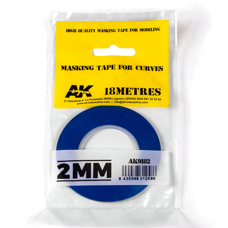 AK9182 Blue Masking Tape For Curves 2MM — Panda Hobby