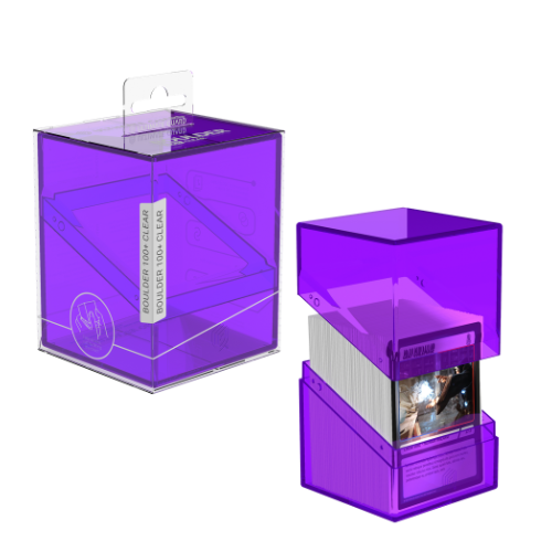 Boulder Deck Case 100+ - Clear Amethyst (Purple)