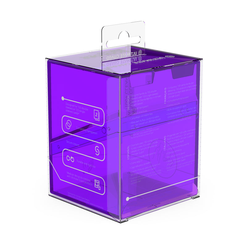 Boulder Deck Case 100+ - Clear Amethyst (Purple)