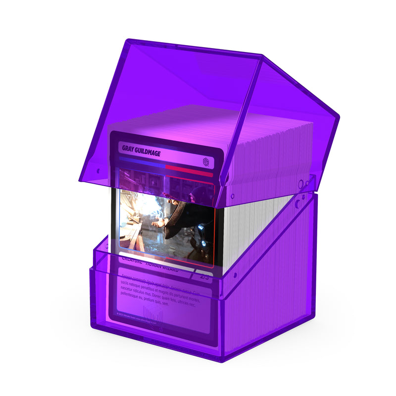 Boulder Deck Case 100+ - Clear Amethyst (Purple)