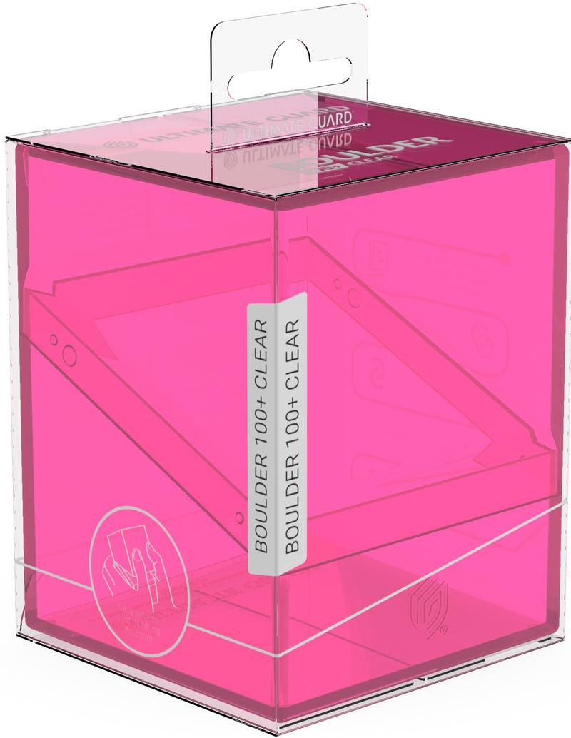 Boulder Deck Case 100+ - Clear Rhodonite (Pink)
