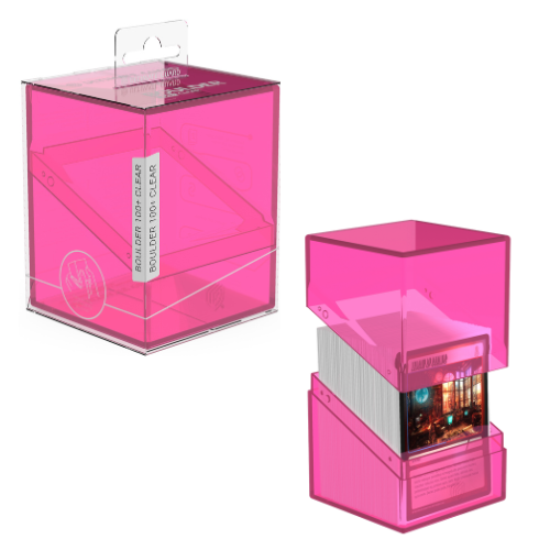 Boulder Deck Case 100+ - Clear Rhodonite (Pink)