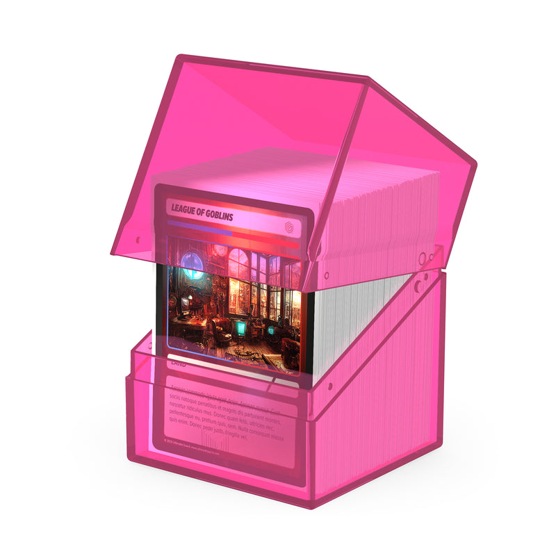 Boulder Deck Case 100+ - Clear Rhodonite (Pink)