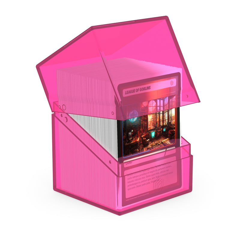 Boulder Deck Case 100+ - Clear Rhodonite (Pink)