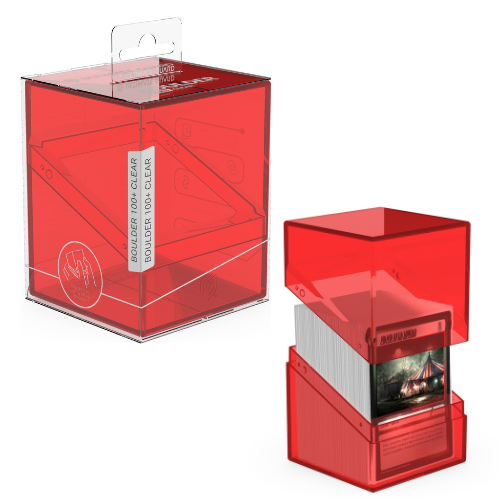 Boulder Deck Case 100+ - Clear Ruby (Red)