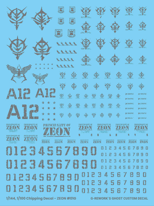 G-Rework Decal - Chipping Decal Zeon 01 Gray