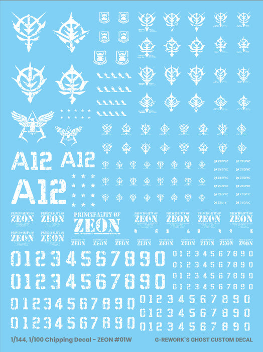 G-Rework Decal - Chipping Decal Zeon 01 White