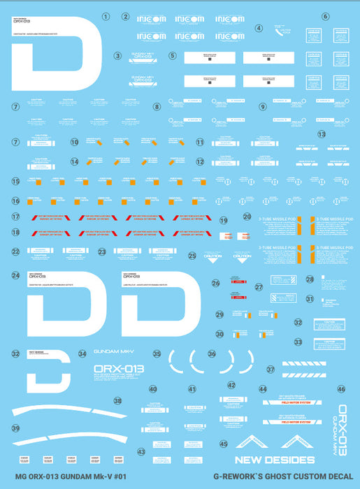 G-Rework Decal - [MG] Gundam MK-V