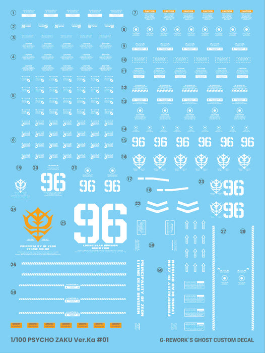 G-Rework Decal - [MG] Psycho Zaku [Thunder Bolt Ver.]