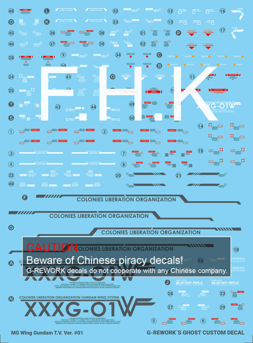 G-Rework Decal - [MG] Wing Gundam TV Ver.
