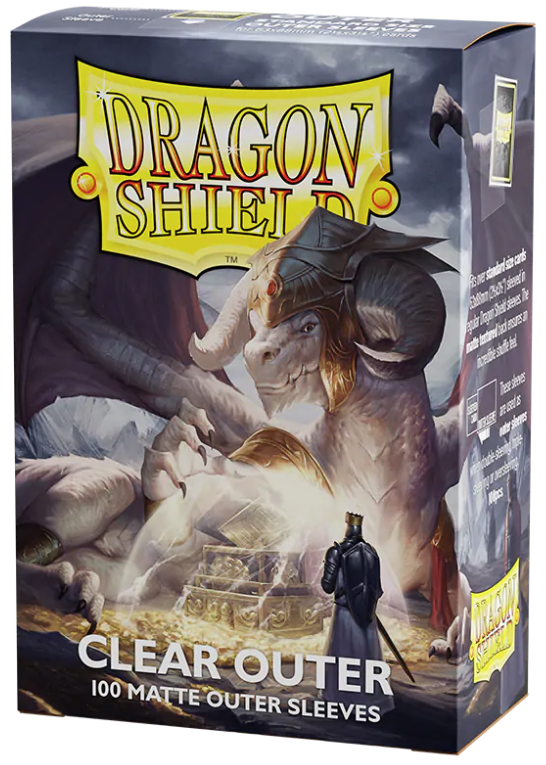 Dragon Shield - Outer Sleeve - Matte Clear - 100 Count Standard Size Card Sleeves