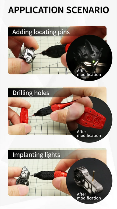 Dspiae AT-SHD Precision Aluminum Alloy Hand Drill Set