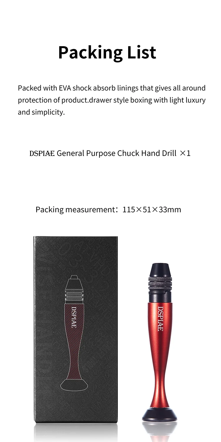 Dspiae AT-VHDS General Purpose Chuck Hand Drill Set