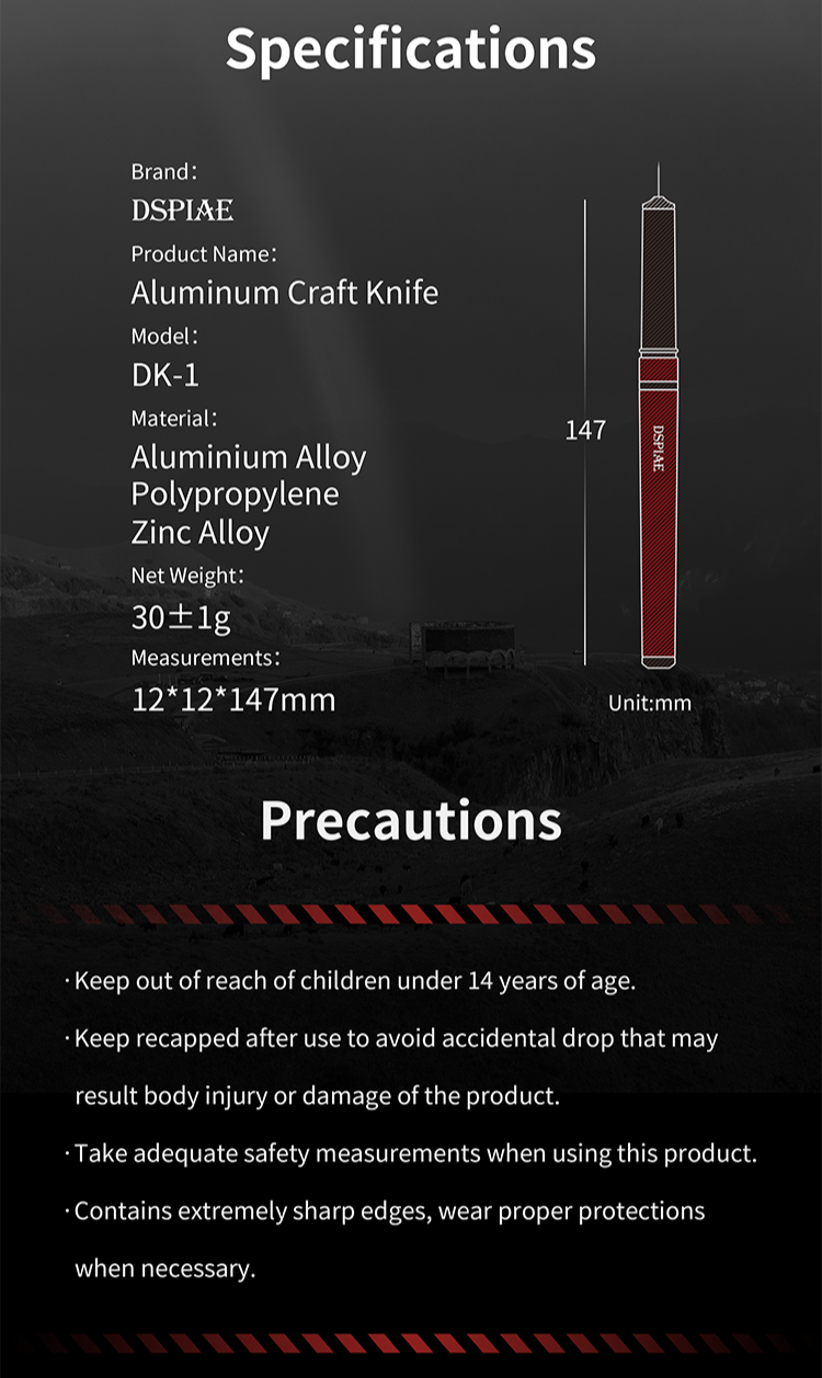 Dspiae DK-1 Aluminium Alloy Hobby Knife