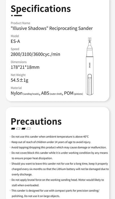 Dspiae ES-A Illusive Shadows Reciprocating Sander