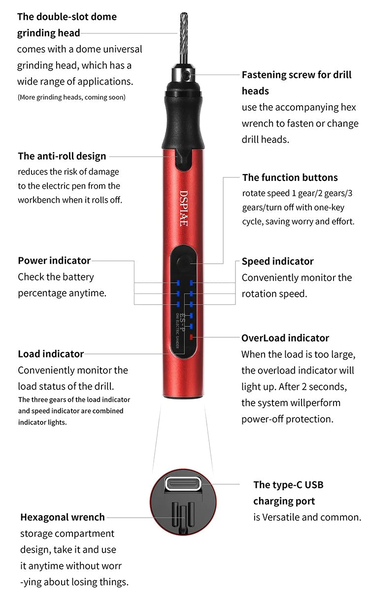 Dspiae ES-P Portable Electric Sanding Pen
